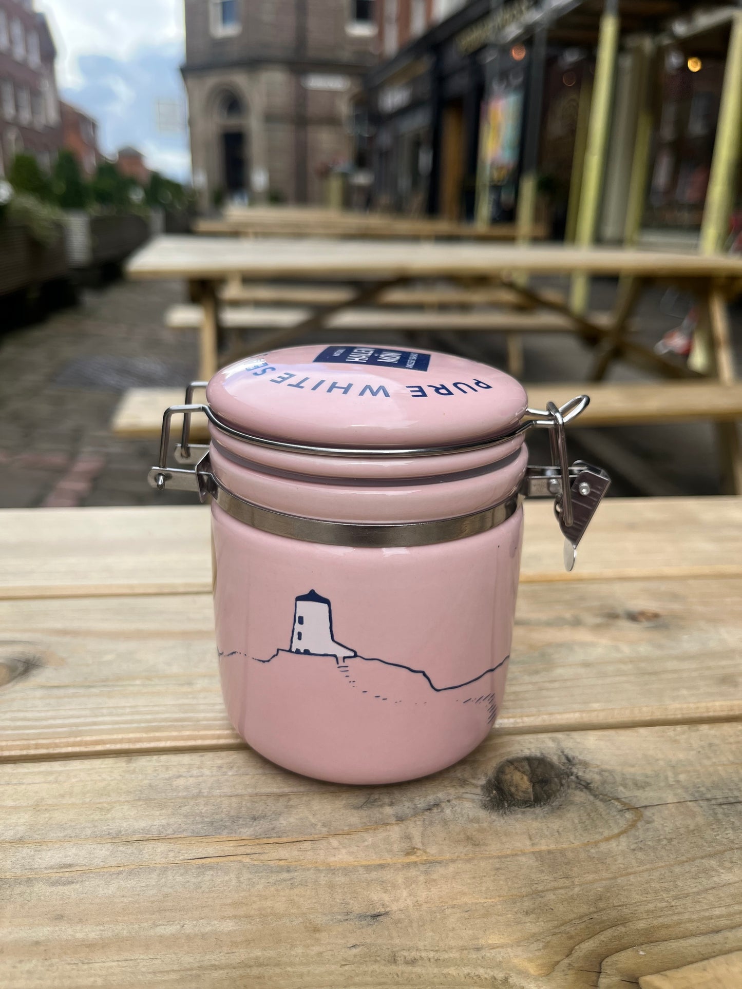 Halen Môn Pink Ceramic Jar w/ 100g Pure Sea Salt